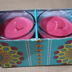 Candle 2 Pc Short Glass